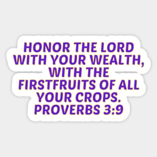 Bible Verse Proverbs 3:9 Sticker